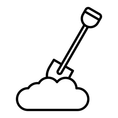 Simge Kazılıyor, Basit Siyah ve Beyaz Vektör İllüstrasyonu