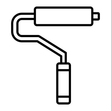 Pint Roller Simgesi, Basit Siyah ve Beyaz Vektör İllüstrasyonu