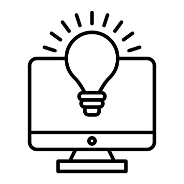 Çözüm Simgesi, Basit Siyah ve Beyaz Vektör İllüstrasyonu