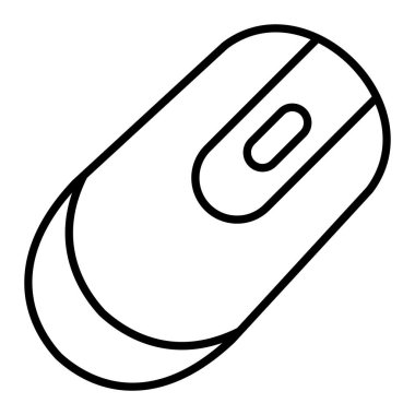 Fare Simgesi, Basit Siyah ve Beyaz Vektör İllüstrasyonu