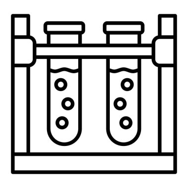 Test Tüpleri Simgesi, Basit Siyah ve Beyaz Vektör İllüstrasyonu
