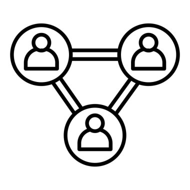 Milenyum Topluluğu çizgi simgesi, Basit Siyah ve Beyaz Vektör İllüstrasyonu
