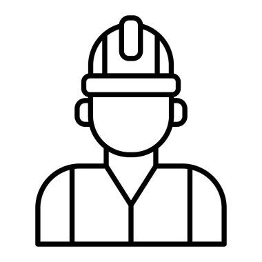 İnşa çizgisi simgesi, Basit Siyah ve Beyaz Vektör İllüstrasyonu