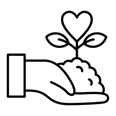 Büyüme Simgesi, Basit Siyah ve Beyaz Vektör İllüstrasyonu