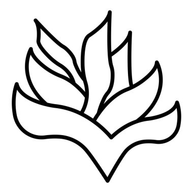 Kelp çizgisi simgesi, Basit Siyah ve Beyaz Vektör İllüstrasyonu