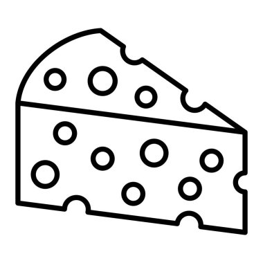 Peynir çizgisi simgesi, Basit Siyah ve Beyaz Vektör İllüstrasyonu