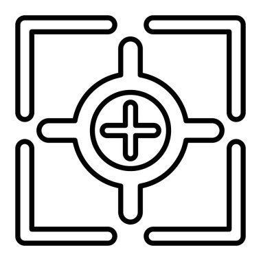 Simge Odakla, Basit Siyah ve Beyaz Vektör İllüstrasyonu