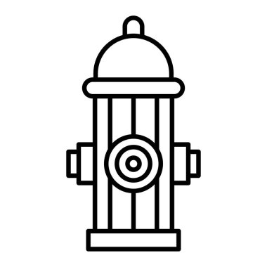 Yangın musluğu simgesi, Basit Siyah ve Beyaz Vektör İllüstrasyonu