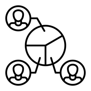 Pasta Çizelgesi simgesi, Basit Siyah ve Beyaz Vektör İllüstrasyonu