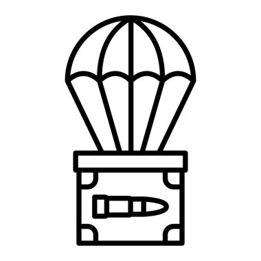 Hava bırakma Simgesi, Basit Siyah ve Beyaz Vektör İllüstrasyonu