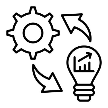 İstatistik satırı simgesi, Basit Siyah ve Beyaz Vektör İllüstrasyonu