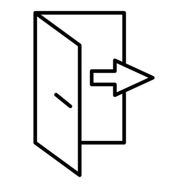 Çıkış Kapısı Simgesi, Basit Siyah ve Beyaz Vektör İllüstrasyonu