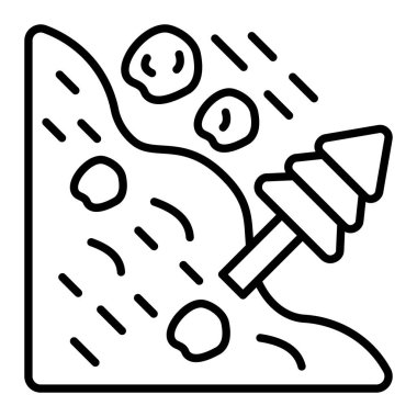 Çığ çizgisi simgesi, Basit Siyah ve Beyaz Vektör İllüstrasyonu