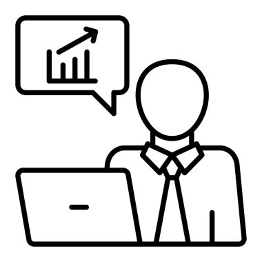 Analist satır simgesi, Basit Siyah ve Beyaz Vektör İllüstrasyonu