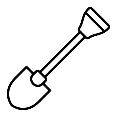 Kürek çizgisi simgesi, Basit Siyah ve Beyaz Vektör İllüstrasyonu