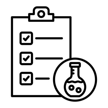Kontrol Listesi Simgesi, Basit Siyah ve Beyaz Vektör İllüstrasyonu