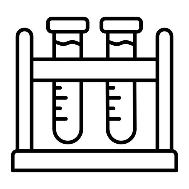 Tüp Simgesi, Basit Siyah ve Beyaz Vektör İllüstrasyonu