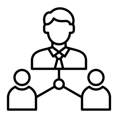 Takım Lideri Simgesi, Basit Siyah ve Beyaz Vektör İllüstrasyonu