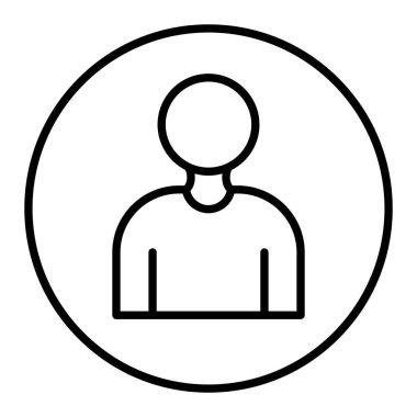 Kullanıcı Simgesi, Basit Siyah ve Beyaz Vektör İllüstrasyonu