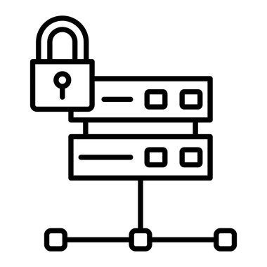 Simgeyi Kilitle, Basit Siyah ve Beyaz Vektör İllüstrasyonu
