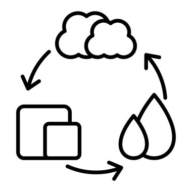 Madde Simgesi Durumu, Basit Siyah ve Beyaz Vektör İllüstrasyonu