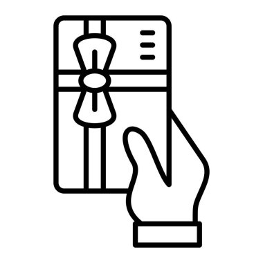 Hediye Kartı simgesi, Basit Siyah ve Beyaz Vektör İllüstrasyonu