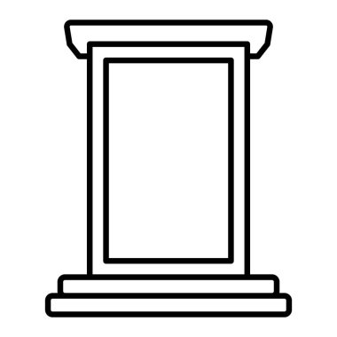 Podyum Simgesi, Basit Siyah ve Beyaz Vektör İllüstrasyonu