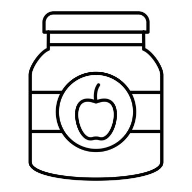 Jam Simgesi, Basit Siyah ve Beyaz Vektör İllüstrasyonu