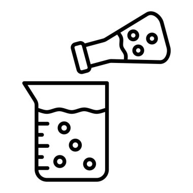 Kimyasal Reaksiyon Simgesi, Basit Siyah ve Beyaz Vektör İllüstrasyonu