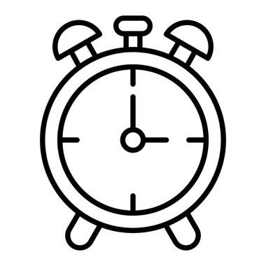 Alarm Simgesi, Basit Siyah ve Beyaz Vektör İllüstrasyonu