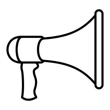 Megafon Simgesi, Basit Siyah ve Beyaz Vektör İllüstrasyonu