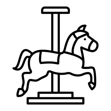 Atlıkarınca Simgesi, Basit Siyah ve Beyaz Vektör İllüstrasyonu