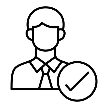 Seçili Simge, Basit Siyah ve Beyaz Vektör İllüstrasyonu