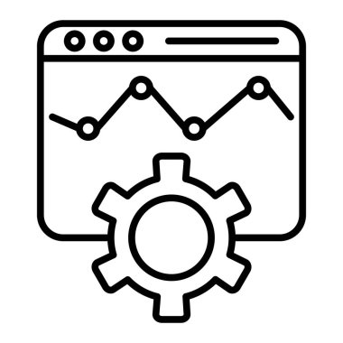 Uygulamalar Simgesi, Basit Siyah ve Beyaz Vektör İllüstrasyonu