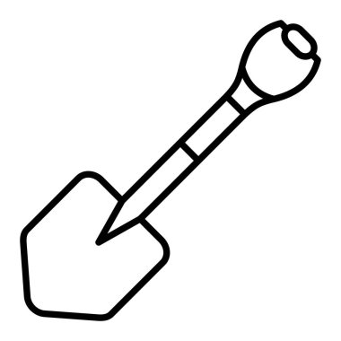 Kürek Simgesi, Basit Siyah ve Beyaz Vektör İllüstrasyonu