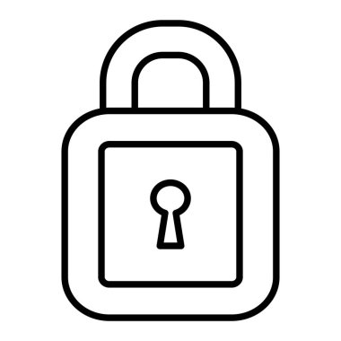 Simgeyi Kilitle, Basit Siyah ve Beyaz Vektör İllüstrasyonu