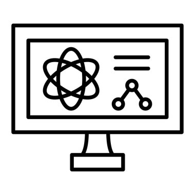Simge İzleme Simgesi, Basit Siyah ve Beyaz Vektör İllüstrasyonu