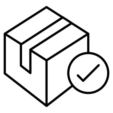 Tek kullanımlık paketleme çözümleri satır simgesi, Basit Siyah ve Beyaz Vektör İllüstrasyonu