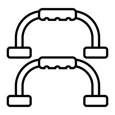 Pushup Çubuğu Simgesi, Basit Siyah ve Beyaz Vektör İllüstrasyonu