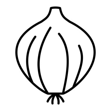Soğan Simgesi, Basit Siyah ve Beyaz Vektör İllüzyonu