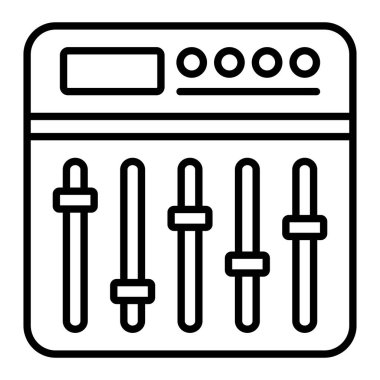 Eşitleyici Simgesi, Basit Siyah ve Beyaz Vektör İllüstrasyonu