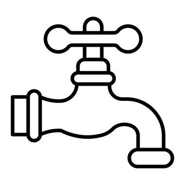 Tap Simgesi, Basit Siyah ve Beyaz Vektör İllüstrasyonu