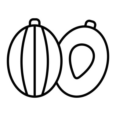 Goseberry Simgesi, Basit Siyah ve Beyaz Vektör İllüstrasyonu