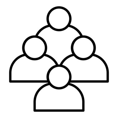 Katılım çizgisi simgesi, Basit Siyah ve Beyaz Vektör İllüstrasyonu