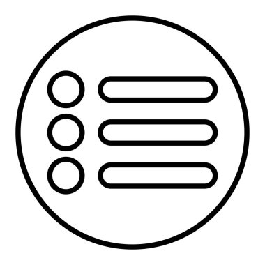 Menü Simgesi, Basit Siyah ve Beyaz Vektör İllüstrasyonu