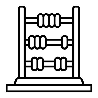Abaküs Simgesi, Basit Siyah ve Beyaz Vektör İllüstrasyonu