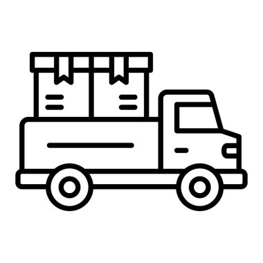 Yük hattı simgesi, Basit Siyah ve Beyaz Vektör İllüstrasyonu