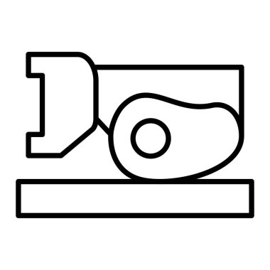 Saw Simgesi ile tanışın, Basit Siyah ve Beyaz Vektör İllüstrasyonu