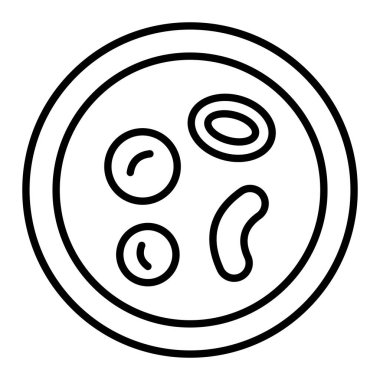 Hücre Simgesi, Basit Siyah ve Beyaz Vektör İllüstrasyonu