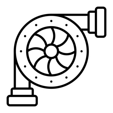 Turbo çizgisi simgesi, Basit Siyah ve Beyaz Vektör İllüstrasyonu